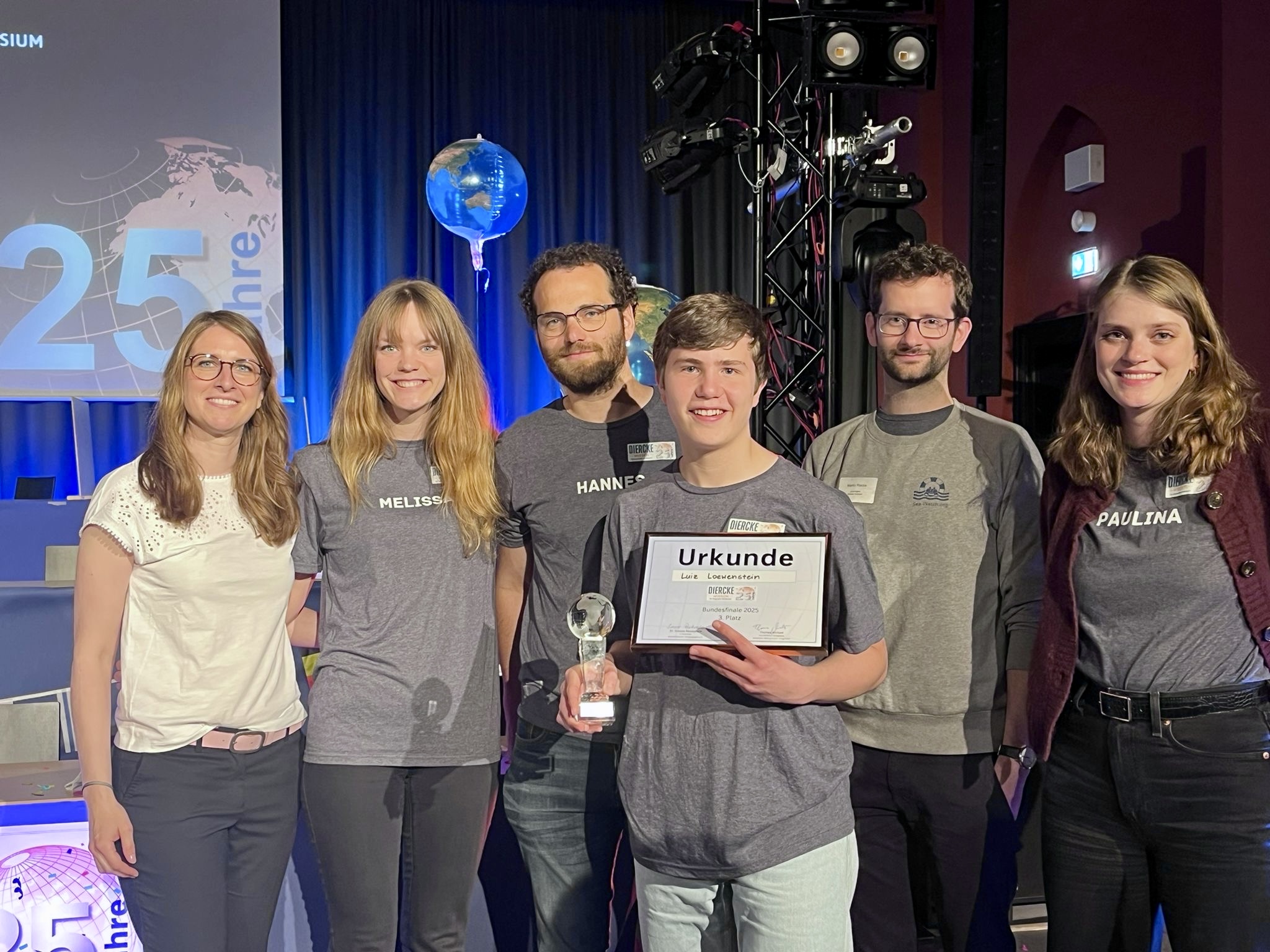 Foto mit Luiz Landesbeauftragten Frau Schauß (ganz Links) und der Jury